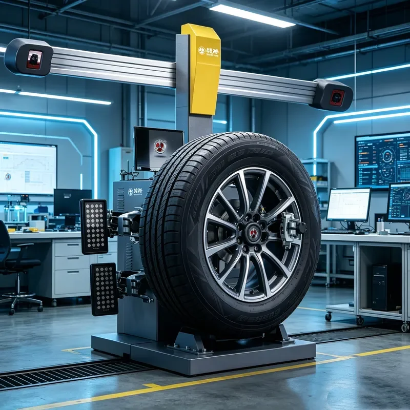 3D Wheel Alignment Machine Anti-slip Support Wheel Balancer 60kg Capacity Safe Detection Family Car Positioning Tool