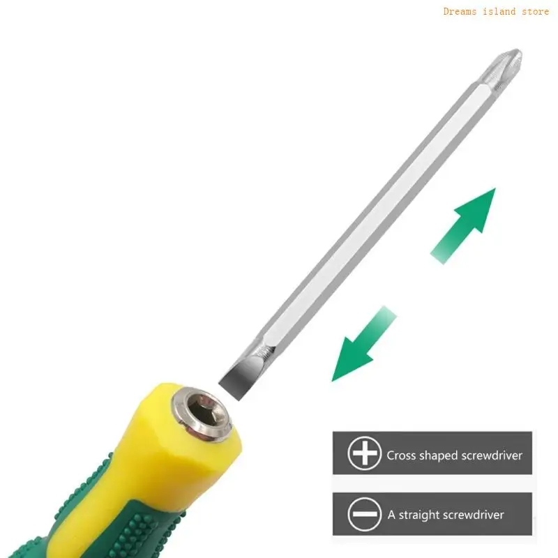 ฟังก์ชั่นสองฟังก์ชั่น nonslip handle ไขควงพร้อมปลายแม่เหล็กสำหรับบ้านที่มีประสิทธิภาพ DIY และการซ่อมอย่างมืออาชีพใช้ hx6c