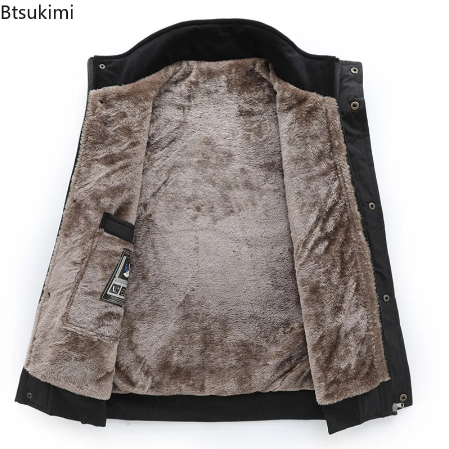 Autumn Winter Men's Fleece Warm Vests Stand-up Collar Sleeveless Windbreak Jackets Men Thicken Casual Waterproof Waistcoats 7XL