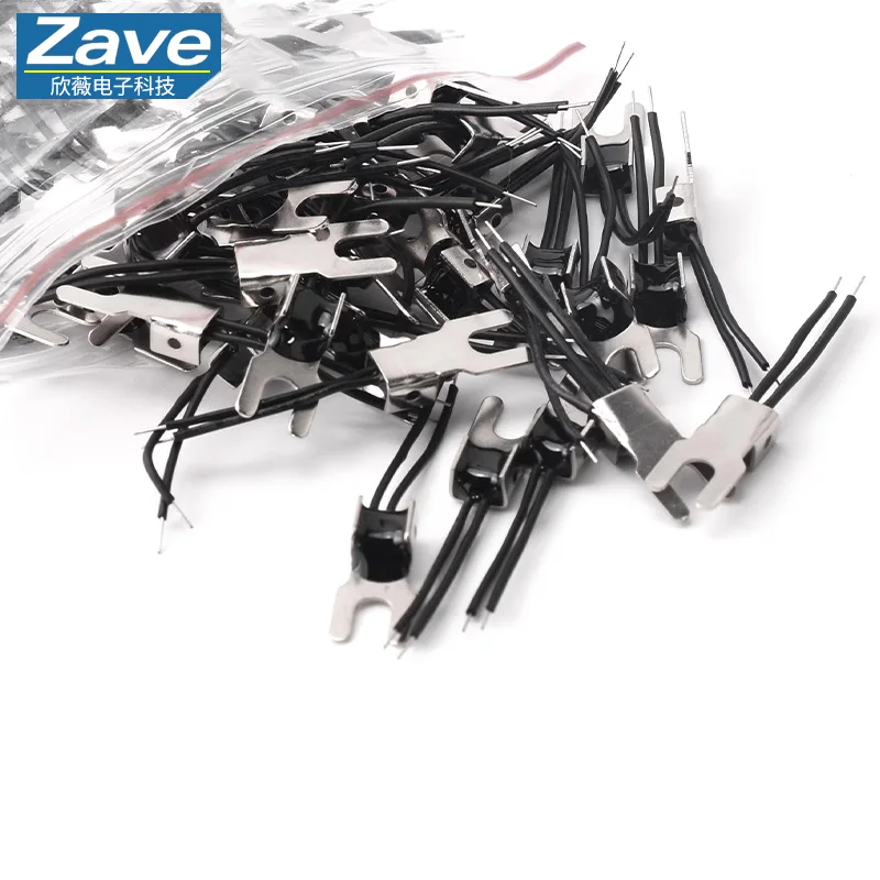 U-Type Temperature Sensor, NTC Thermistor 10K (B-Value 3950), Wire Length 25mm, Accuracy 1%