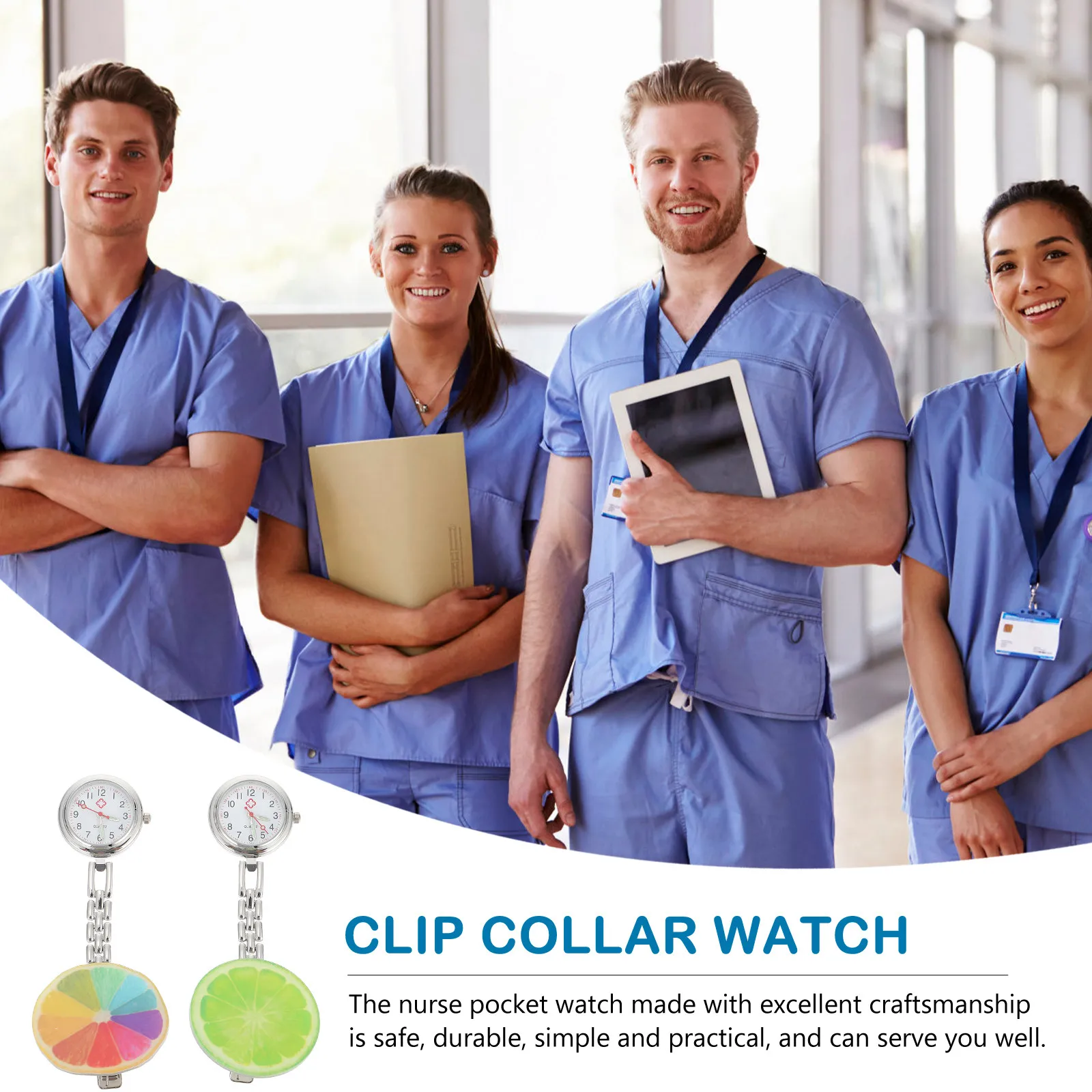 

Электронные карманные часы с клипсой для крепления на грудь медсестры, 2 шт., с мультяшным дизайном, стильные портативные часы для врачей