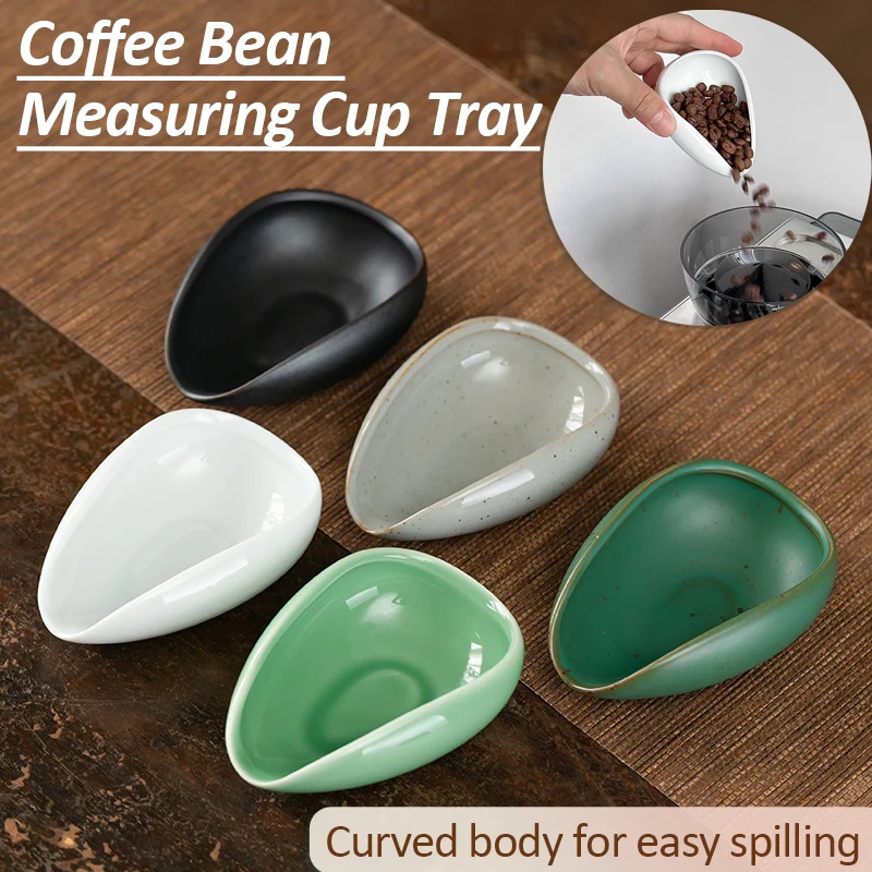 Coffee Bean Measuring Tray Coffee Bean Dosing Cup Trays Bean Dishes Muti-styles Coffee Ceramic Measuring Cup Coffee Accessories