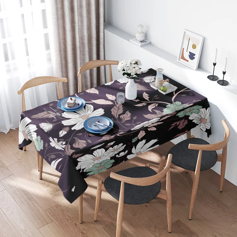 Luxurious Floral Tablecloth Set Modern Dining Room Decor 5-Piece Table Runner Placemats for Kitchen Party Events/Table Linens Bl