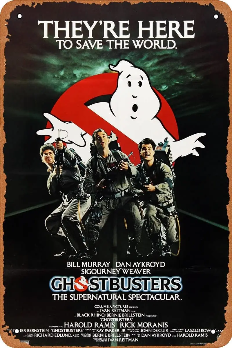 غوستبوسترز ملصق فيلم رعب ، علامة القصدير الرجعية ، علامة معدنية ، لوحة خمر ، ديكور ، 8x12Inches