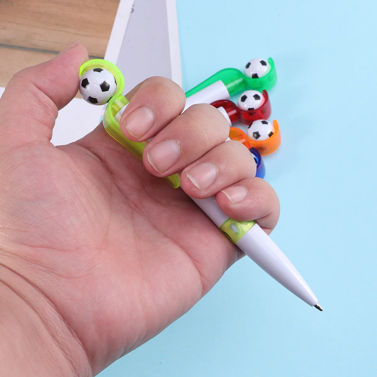 

5Pcs Creative Football Ballpoint Pen Premium Material Clear Writing Comfortable Hand Feel School Office Supplies Random Color