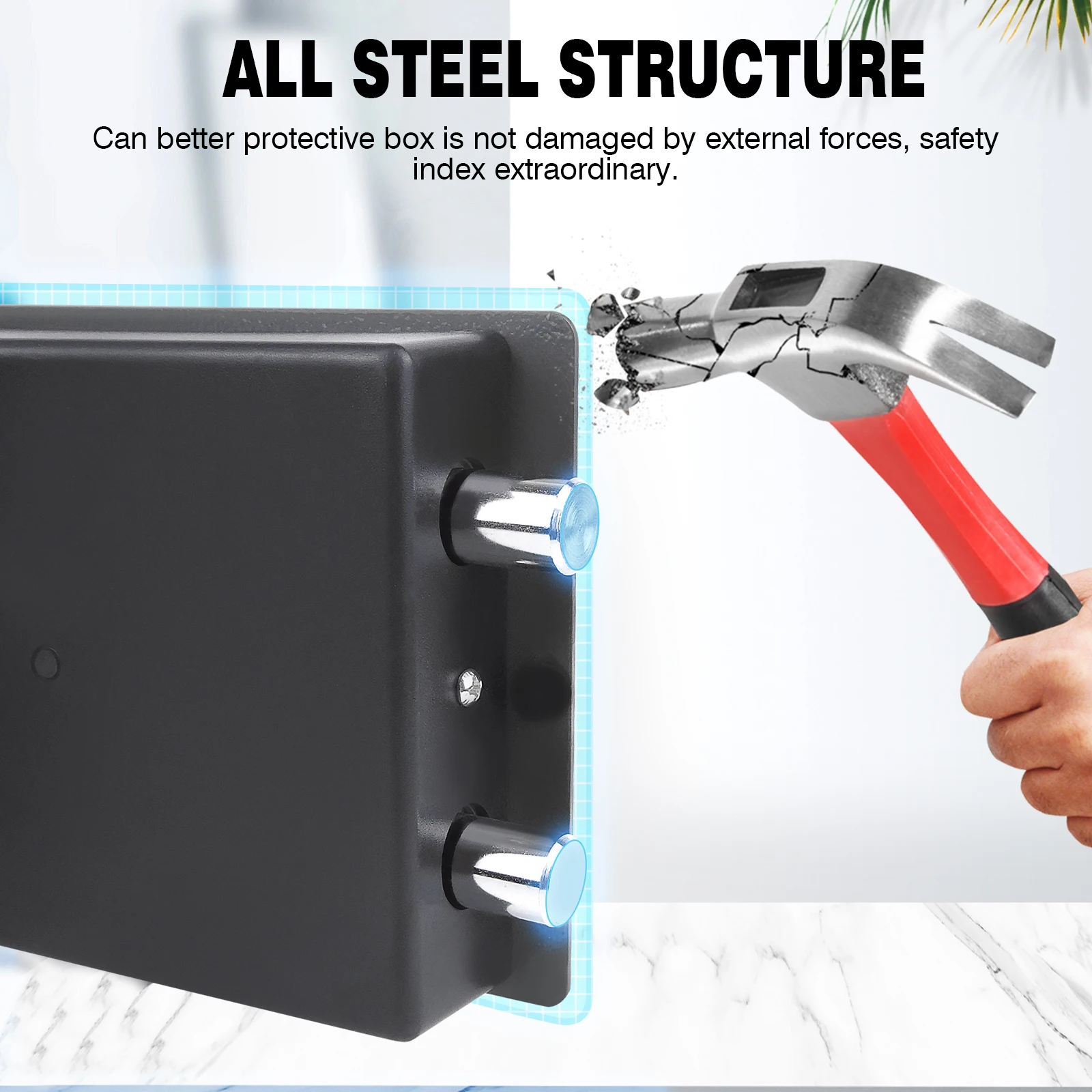 خزنة إلكترونية مقاومة للحريق ومقاومة للماء مع لوحة مفاتيح رقمية رئيسية لتخزين آمن من النقود والمجوهرات ومكتب المستندات