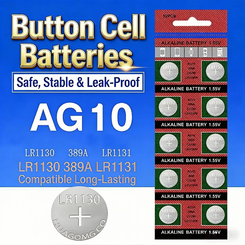 

5-10Pcs AG10 LR1130 LR54 L1131 389A 1.55V Alkaline Button Coin Cell Batteries High Quality for Watch Toys Calculators Electronic