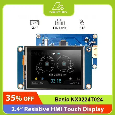 NEXTION NX3224T024 2.4" HMI Touch Display Screen TFT Resistive LCD Basic Series Module for Arduino 4M Flash Full Color