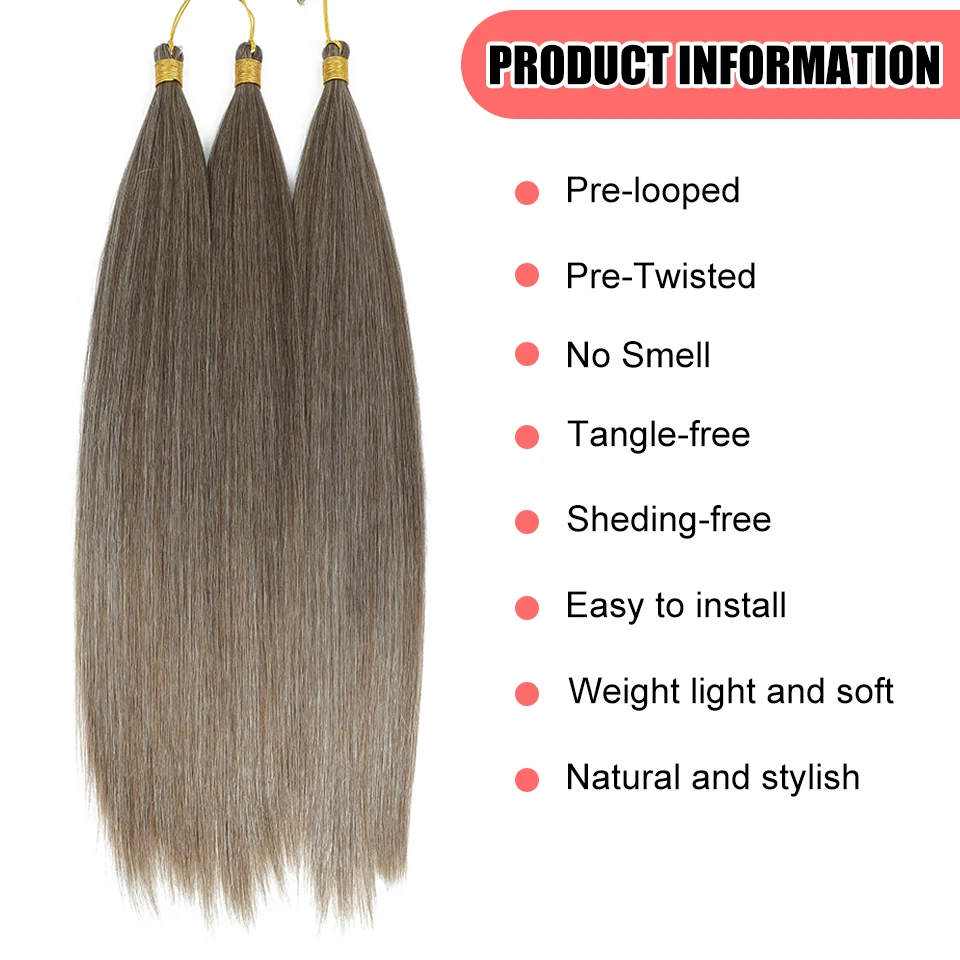 Ariel-Extensions Capillaires Synthétiques Lisses, Queue de Cheval, Tresses au Crochet, Douces, pour Femme Africaine, 22 Pouces