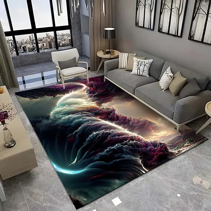 Natural ,Tornado, Cloud Carpet Yoga Living Room Room Decor Children's Mat Doormat Living Room Area Rug Games Area Washroom