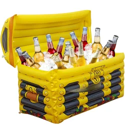 Treasure Chest Box Pirate Treasure Chest Cooler 60x30x38cm PVC Inflatable Cooler Large Capacity Food Drink Cooler Party Decors