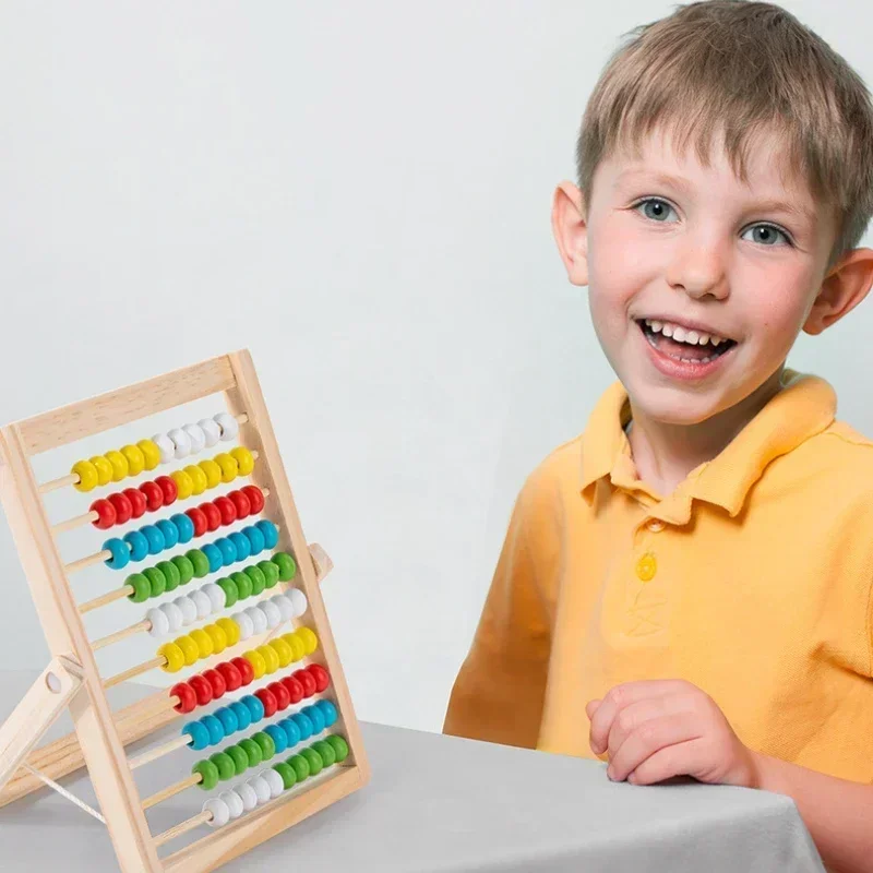 Klassiek houten educatief tellen speelgoed 100 kralen voorschoolse wiskunde leren speelgoed Montessori nummer rekenkundige telraam peuter cadeau