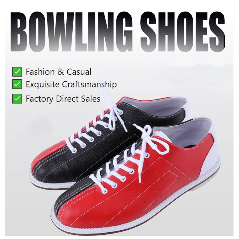 

Мужская обувь для боулинга с раздельной нескользящей резиновой подошвой, дышащая обувь для боулинга из искусственной кожи для повседневного и профессионального использования