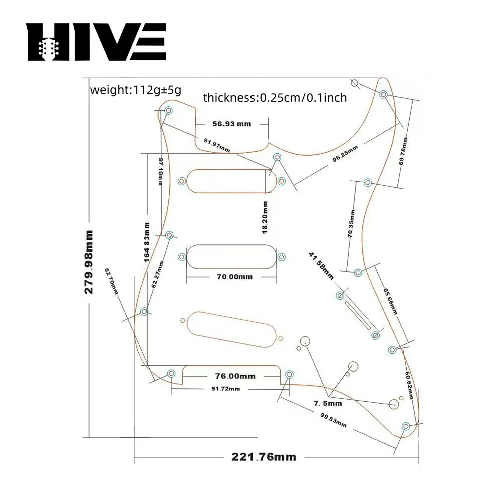 1 szt. Elektryczna Gitara Płytka Ochronna Pickguard Płyta Tylna Gitary ST SQ Panel Gitarowy 9 Kolorów do Wyboru