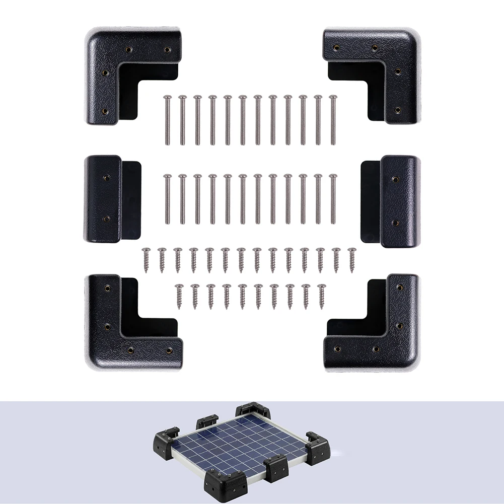 Solar-Set für Boote, ABS-Halterungsset, UV-beständiges Material, Windabweiserfunktion, einfache Kleberinstallation, inklusive 6 Halterungen