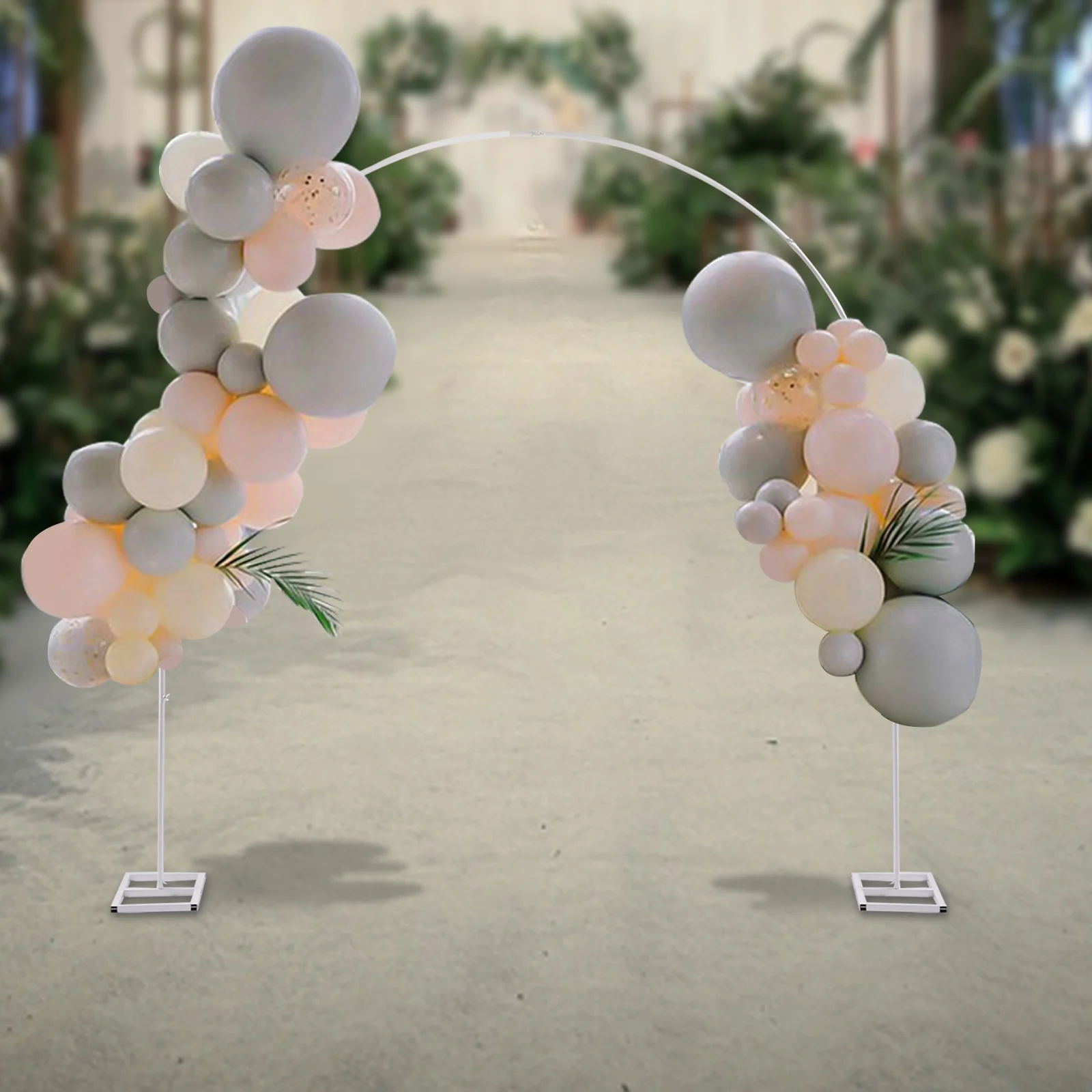 7.5ft Metal Wedding Arch, Balloon Arch Backdrop Arch Stand for Wedding, Bridal, Garden, Yard, Indoor Outdoor Party Decoration