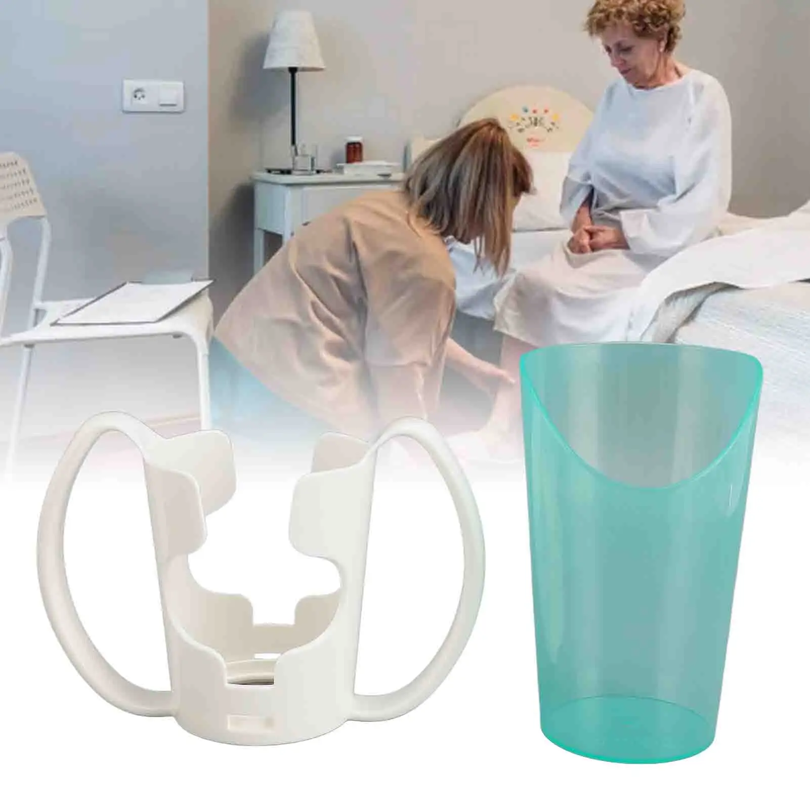 Patient Care Drinking Cup Transparent Look Beveled Mouth Comfortable Use Wear Resistance Nursery Elderly Care Cup for Disabled