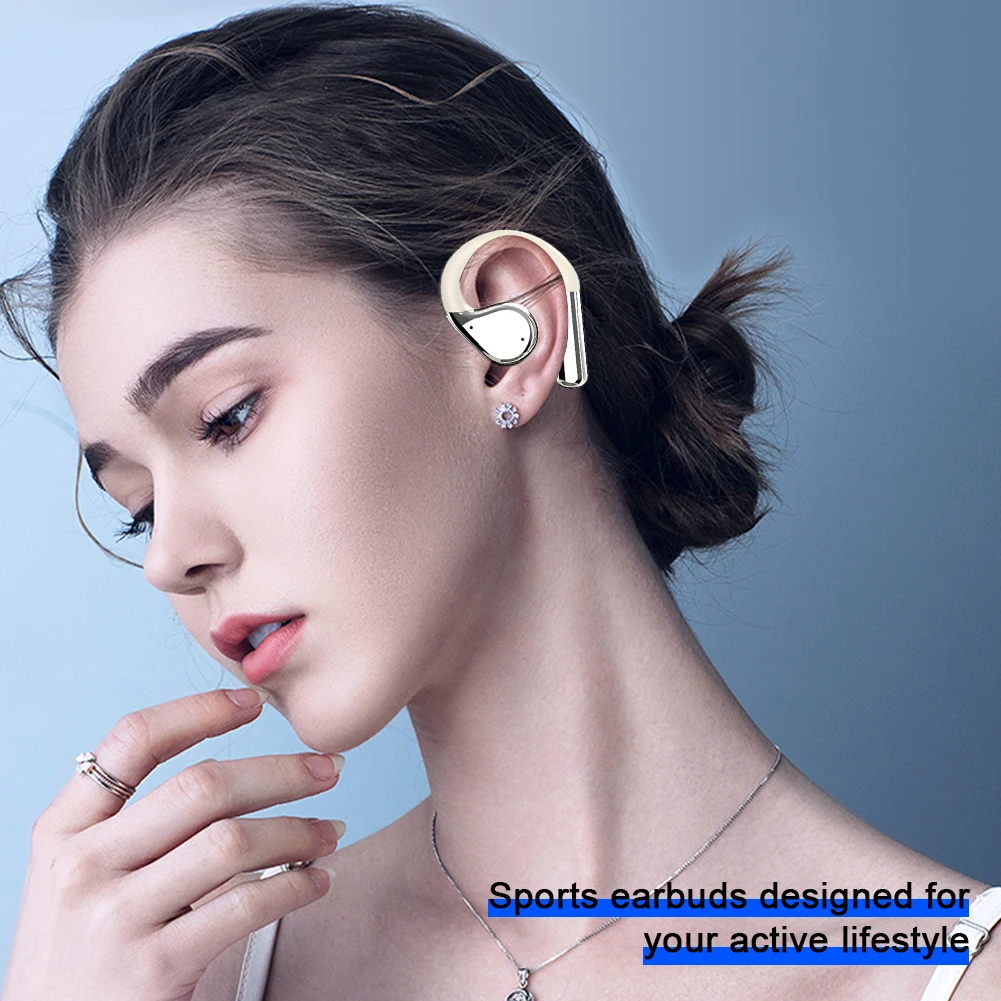 Bluetooth-Compatible 5.4 Wireless Headphones Colour Screen Open Ear Earbuds Noise Cancelling Sport Earphones for Workout Sports