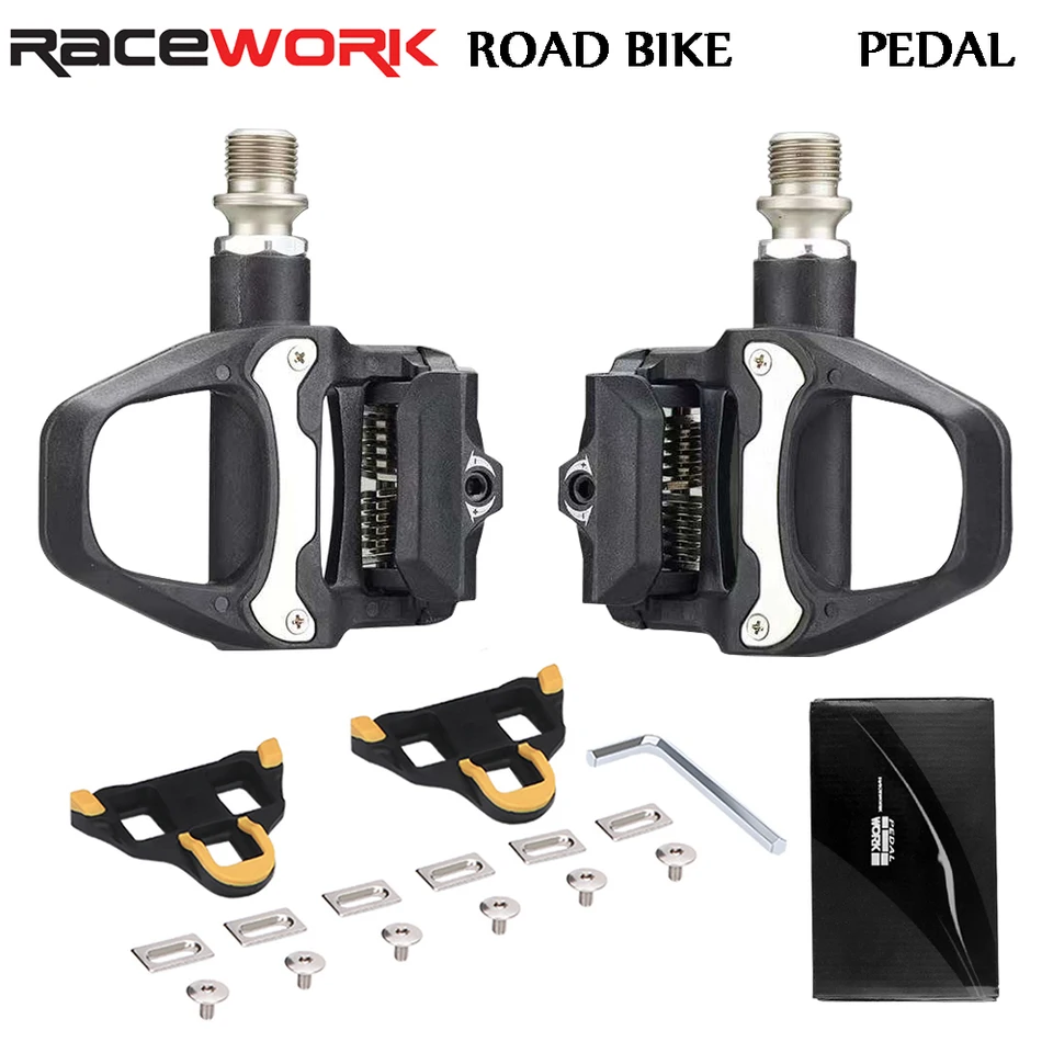 RACEWORK ロードバイクペダル ナイロン製自転車ロックペダル