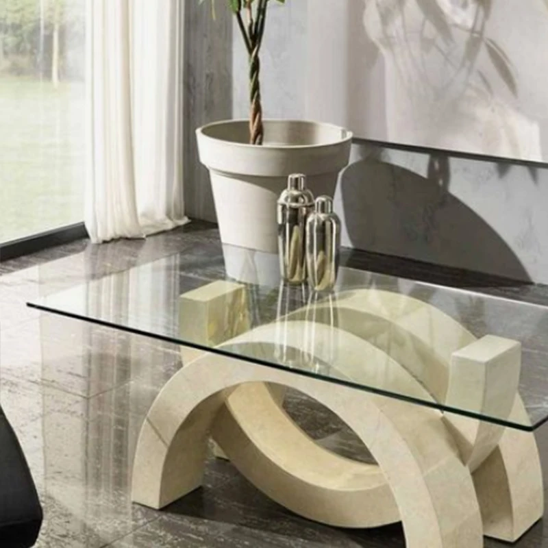 S@ Dinning Room Furniture  6/8 Seat Tempered Glass Top with Travertine Legs Modern Dining Table and Chairs Set