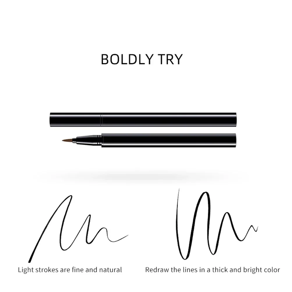 Black Eyeliner Pen Waterproof Long Lasting No Smudging Quick Drying Beauty Makeup Cosmetics Tool Private Label Custom Bulk