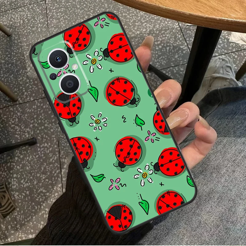 Ladybug Beetle Case For OPPO Reno 10 Pro 4 5 6 7 8 Lite 8T 4Z 5Z OPPO Find X5 Lite X2 X3 Neo X6 Pro Cover