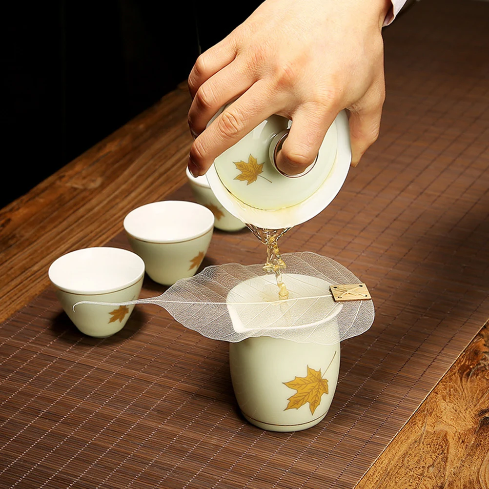 

3pcs Strainer Leaf Shape Silver Compact Lightweight Household Tea Filter For Strainer Kitchen Bar Tool