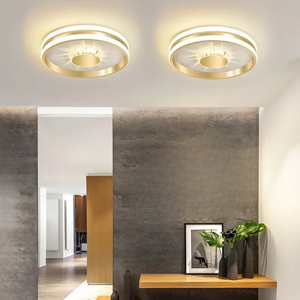 

Modern Aisle LED Ceiling Light For Bedroom Bathroom Corridor Balconie Gold Black Ceiling Lamp Luxurious Indoor Lighting Fixtures