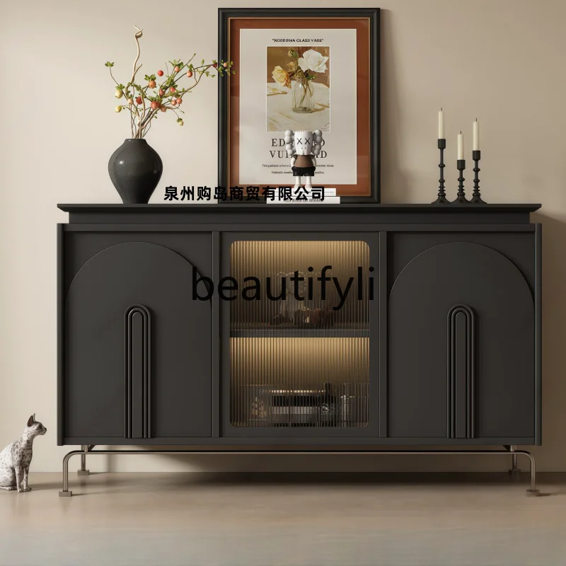 

French-style Lacquered Solid Wood Entryway Decorative Cabinet Multi-functional Storage Cabinet Bedroom Bedside Cabinet