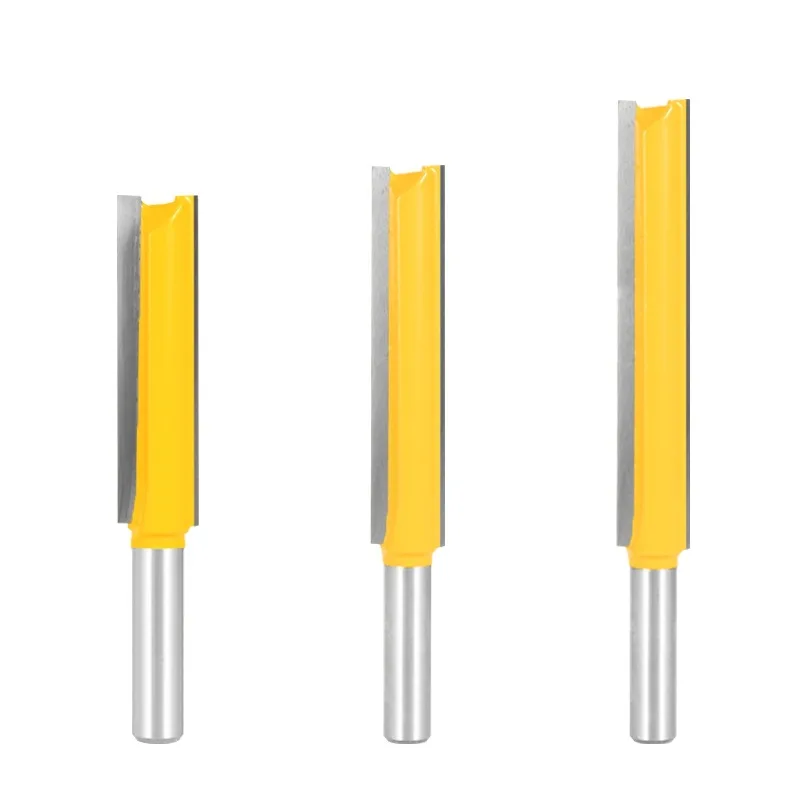 에지 트리밍 도구 액세서리용 확장 양날 스트레이트 트리밍 라우터 비트, 직경 1/2 인치, 8mm 생크, 3 개