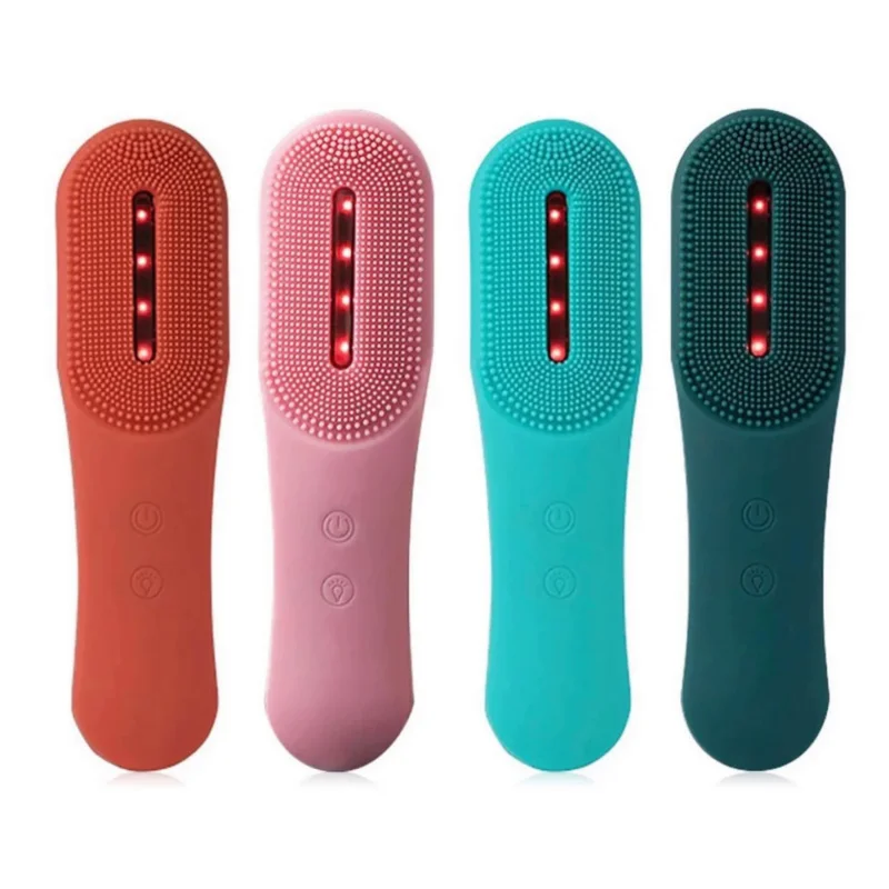 

USB Rechargeable Cleanse 108 F Heated Eyes Face Massager Silicone Face Scrubber Cleanser Device