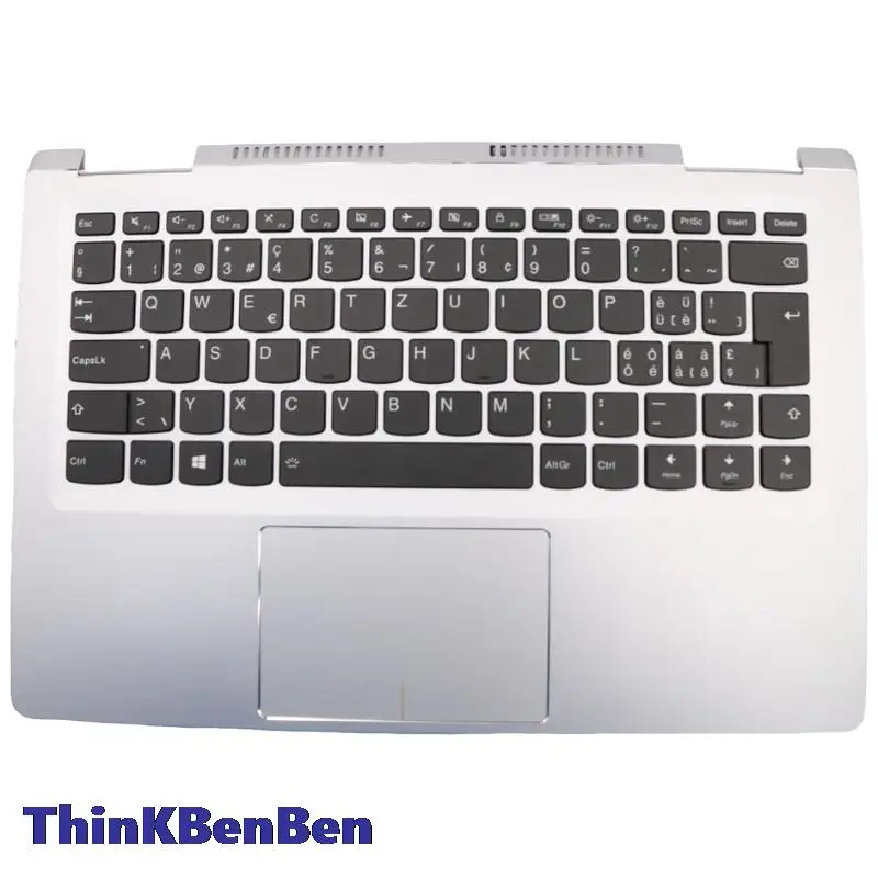 

Швейцарская клавиатура SWS, серебристый верхний чехол с упором для рук, чехол для ноутбука Lenovo Ideapad Yoga 710 14ISK 14IKB 5CB0L47372