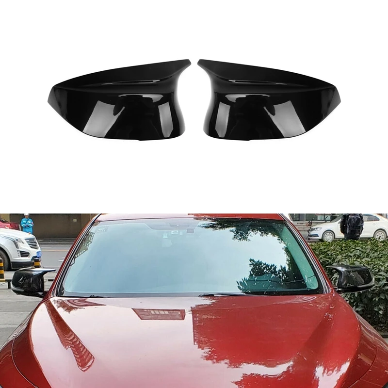 

Glossy Black ABS Side Rear View Mirror Cover Replacement Ox Horn For Infiniti Q50 Q60 Q70 XQ30 SQ50 2014-2017