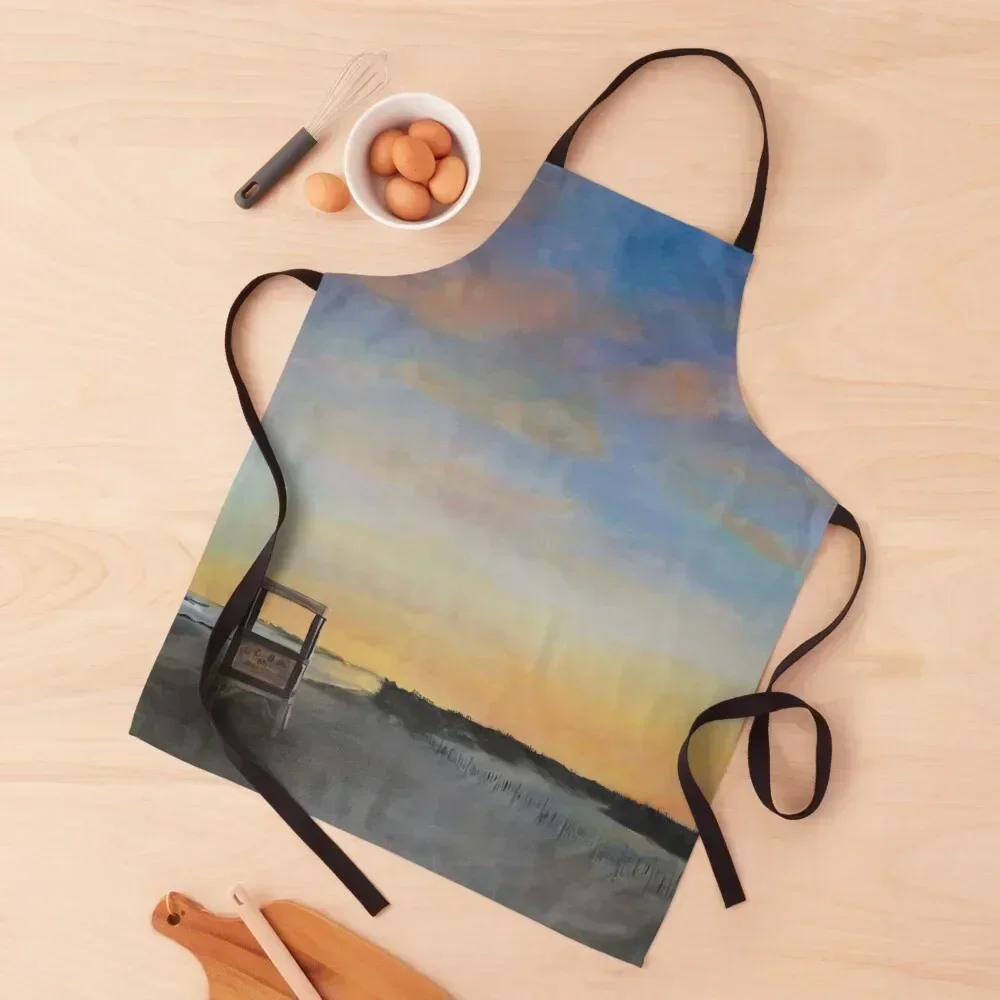 

Ocean City Lifeguard Stand at Sunset Apron For Women Kitchen men professional hairdresser Kitchen Accessories 2022 Apron