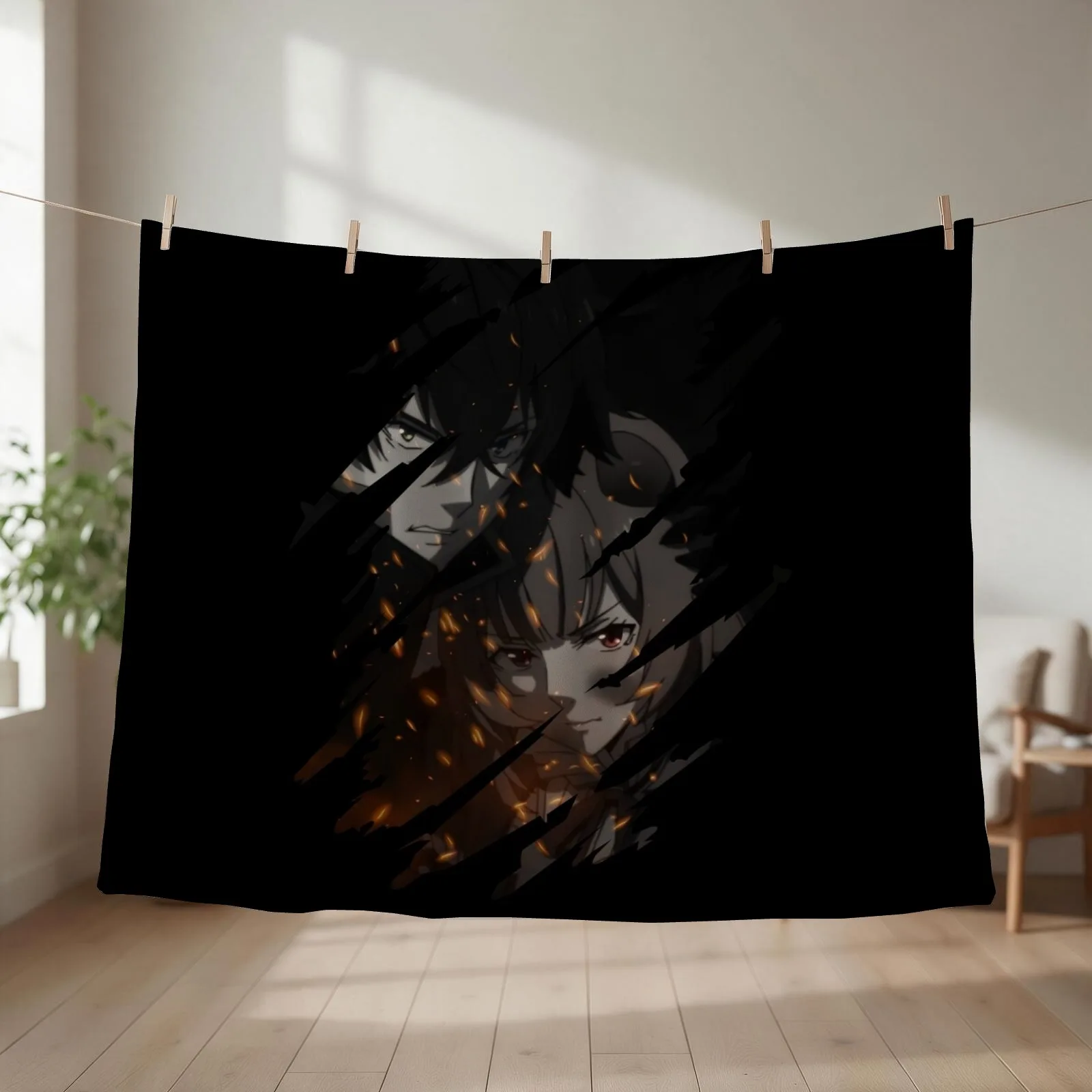 Tate No Yuusha, Raphtalia and Naofumi Premium design Throw Blanket Quilt Comforter blankets ands Plush Blankets