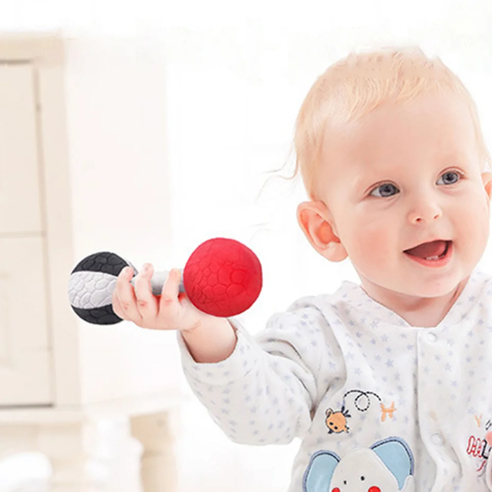 2 uds., juguetes de entrenamiento para bebés, tela con mancuernas flexible para niños, juguete calmante, agarre de manos para recién nacidos