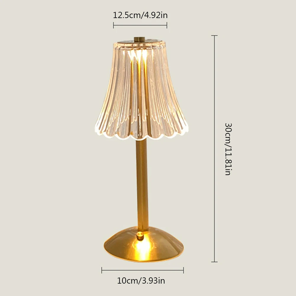 Crystal Diamond Table Lamp Rechargeable Touch Sensor Cordless Desk Lamp 3 Colors Dimmable LED Night Light for Home Decorative