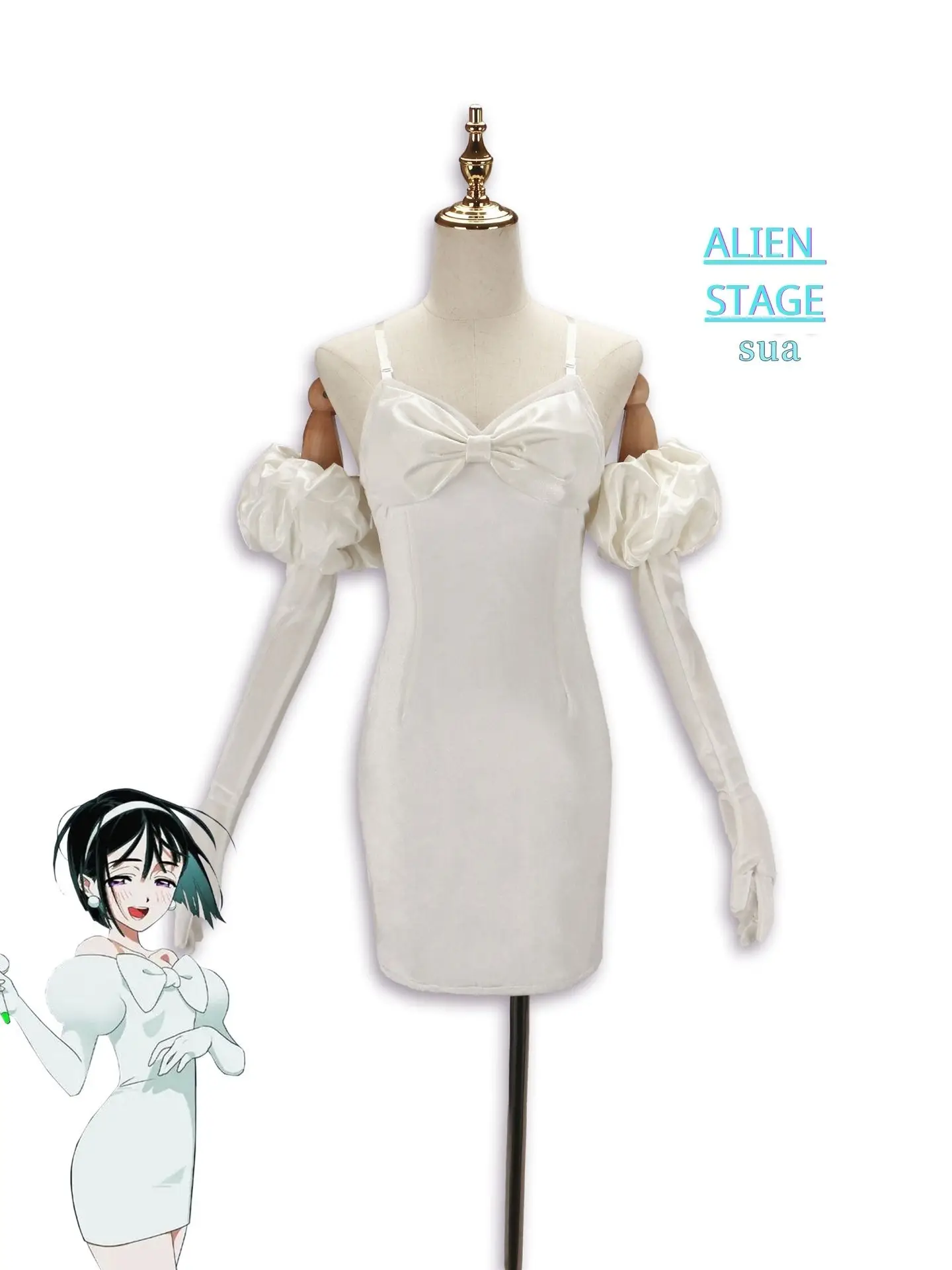 Аниме Alien Stage Sua Косплей Костюм Белое Платье Серьги Sua Косплей Одежда Хэллоуин Наряд