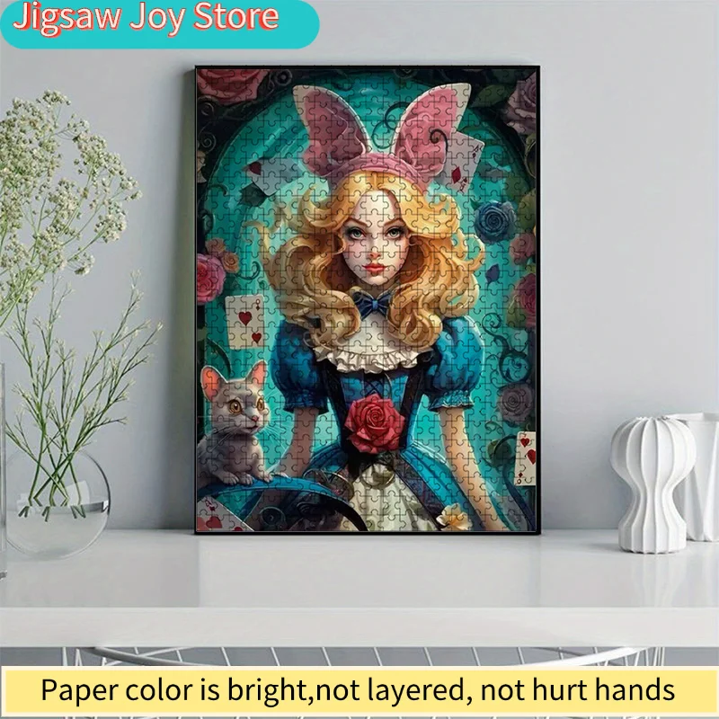 1000-teiliges Buntes Alice im Wunderland Puzzle |   Lebendiges abstraktes Design, Fantasiemuster, herausfordernd und unterhaltsam, Fam