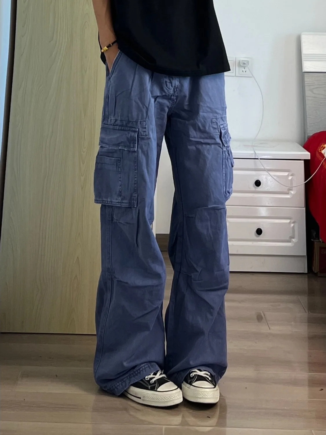 Retro American Loose Straight Leg Workwear Jeans Unisex Summer New Cleanfit Casual High Waist Cotton Denim Pants for Teens