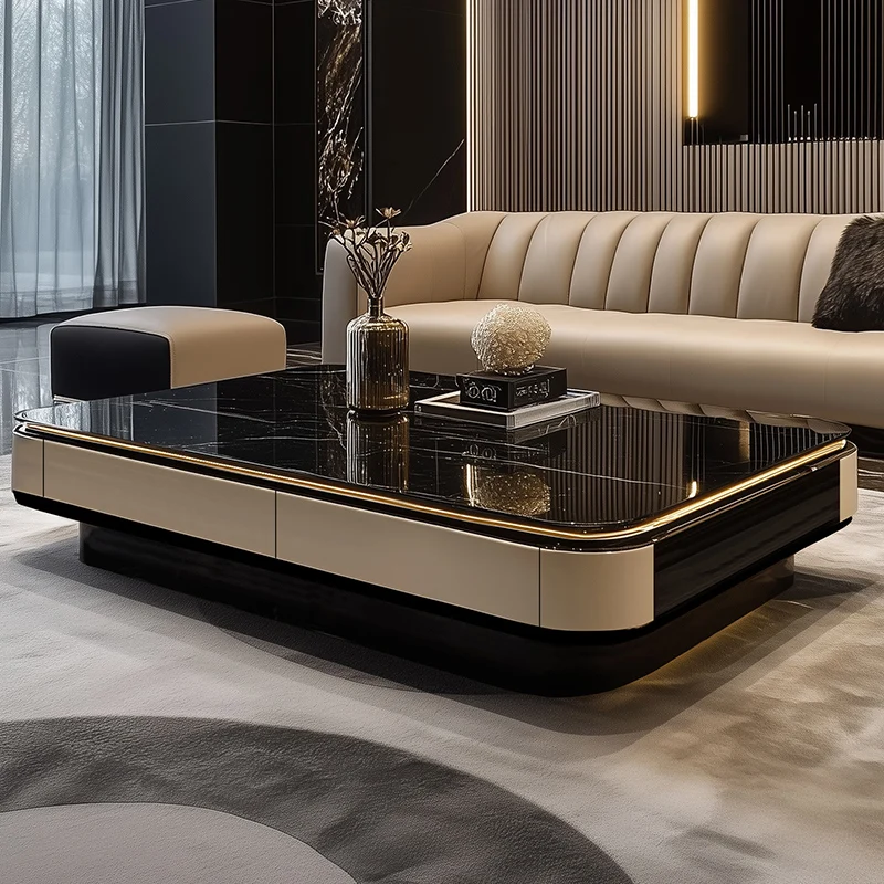 

Light Luxury Service Coffee Table Aesthetic Quality Organizer Unique Coffee Table High End Nordic Couchtischpostmodern Furniture