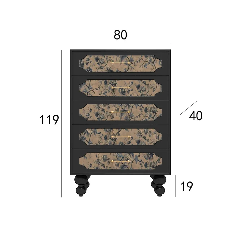 Wudou Chinese antique entrance cabinet, bedroom storage cabinet, bedside bucket cabinet