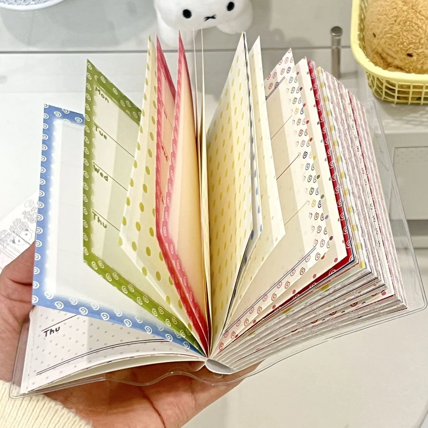Kawaii Custard Undated Hand Ledger A7 Simple High-looking Japanese Color Inner Page Weekly Plan Schedule Planner Notebook Gift
