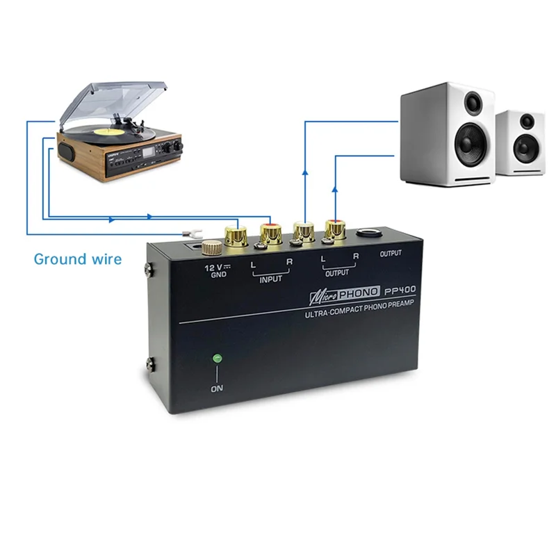 Preamplificatore fono PP400 per amplificatore audio giradischi con controllo del volume del livello per altoparlante amplificatore valvolare US Plug-TCE
