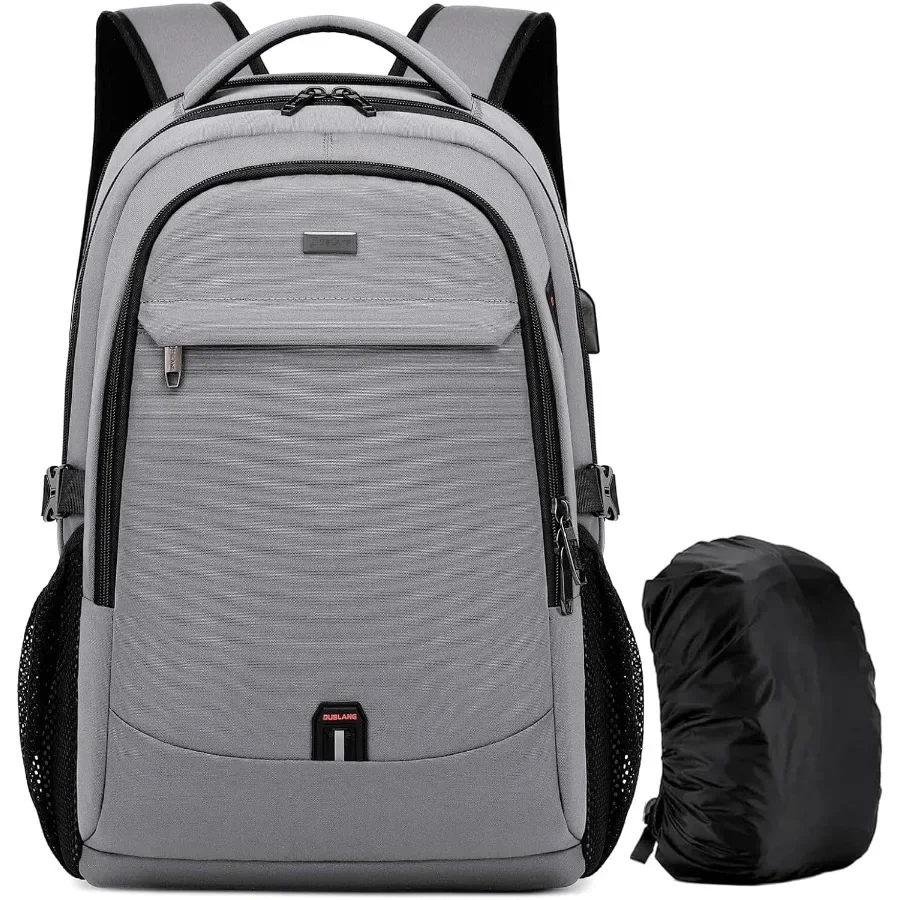 

17-дюймовый рюкзак для ноутбука для путешествий, водонепроницаемый студенческий рюкзак для мужчин и женщин с USB-портом для зарядки и дождевиком Ideal f