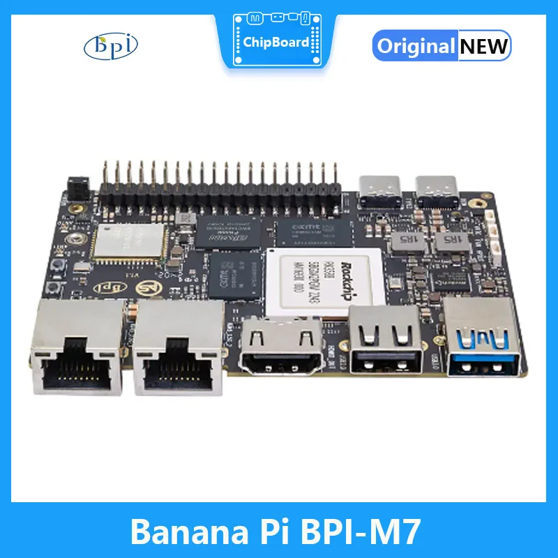 Banana Pi BPI-M7 RockChip RK3588 Quad A76 2.4Ghz and Quad A55 1.8Ghz Mali G610MC4 GPU 8G LPDDR4 64G eMMC WiFi 6 and BT5.2 6T NPU