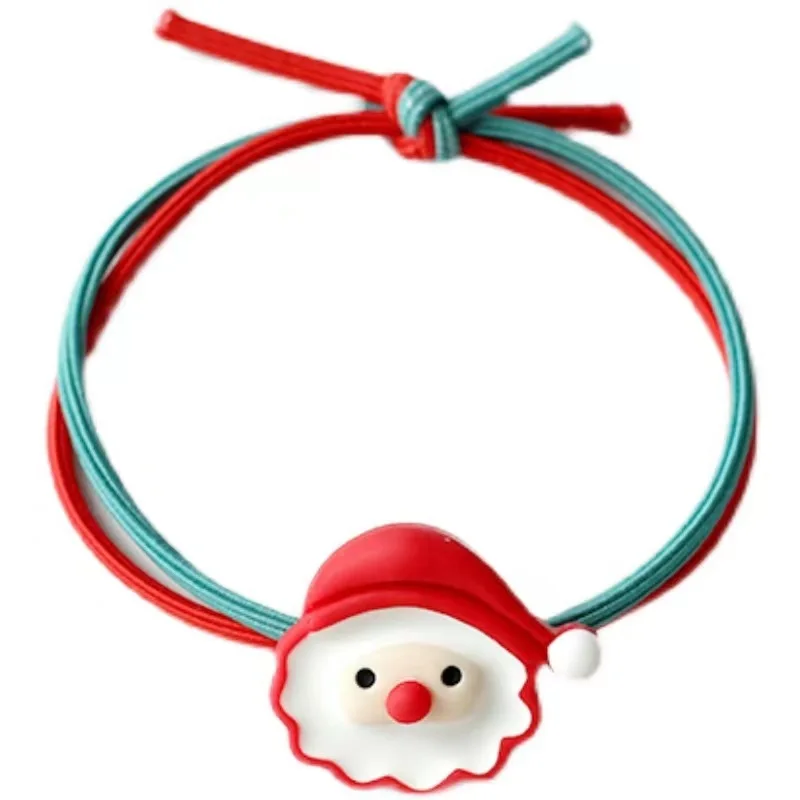 العلاقات الشعر عيد الميلاد 1 قطعة الرنة سانتا تصميم أنيقة احتفالية العصابات الشعر لطيف مطاطا ذيل حصان حامل هدية لها