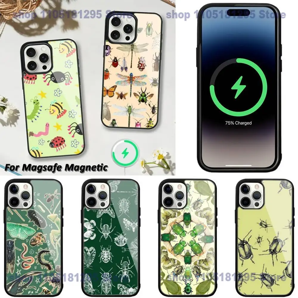 

Art Insect Phone Case For iPhone 17,16,15,14,13,12,11,Plus,Pro,Max,Mini Magsafe Magnetic Wireless Charging