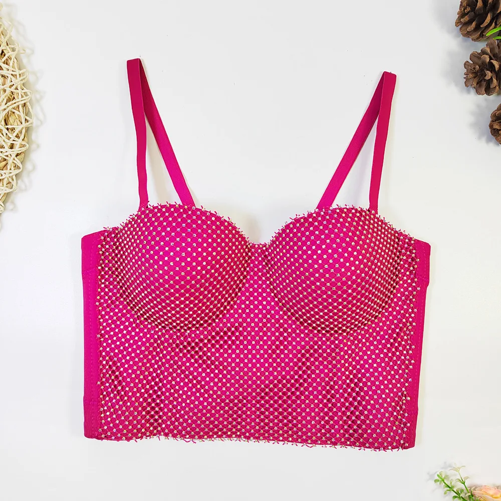 

Женская рыболовная сеть для взрослых по индивидуальному заказу с клетчатым камзолом и бриллиантами, бюстгальтер, верхняя одежда, сексуальное женское белье на груди с рыбьими косточками