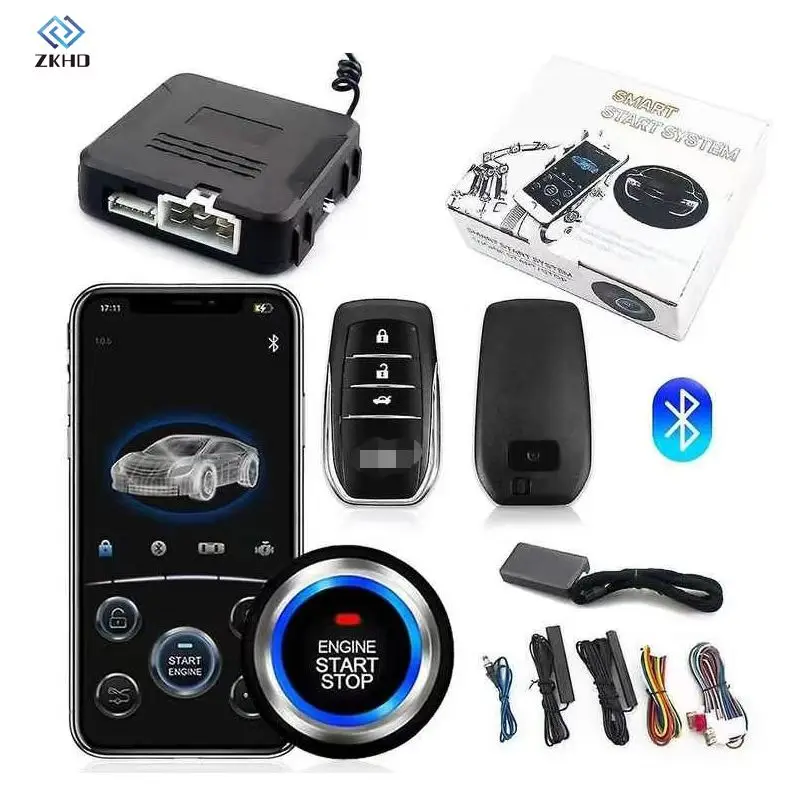 2025 Premium Universal Car Alarm Remote Control PKE Car Keyless Entry Engine Start Alarm System Push Button Remote Start Stop